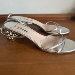 Miu Miu bejeweled sandals